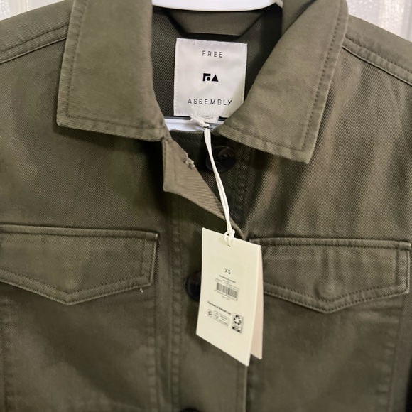 🔵 4) Free Assembly Women's Modern Utility Jacket sz XS NWT olive green - Picture 7 of 8